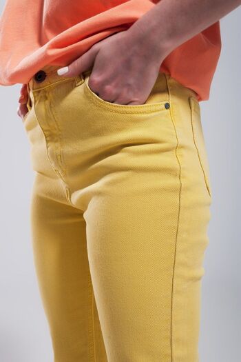 Jean skinny en coton stretch jaune 5