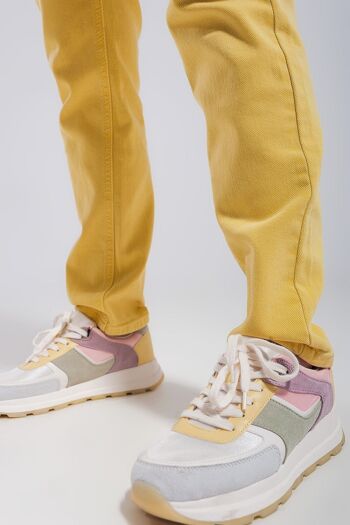 Jean skinny en coton stretch jaune 6