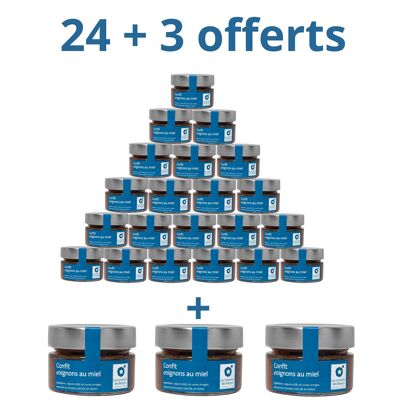 Confit d'oignons au miel 90g - Pack 24 + 3 offerts