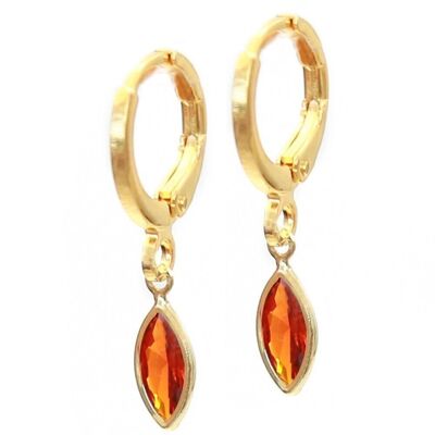 Gold earrings drops cognac