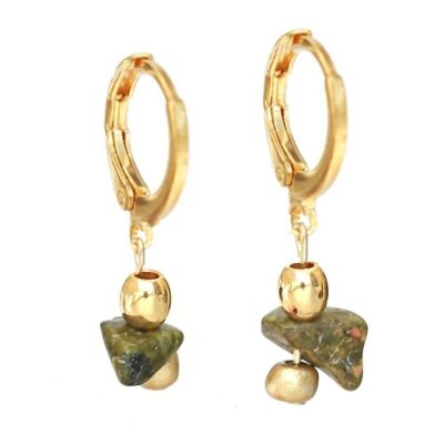 Pendientes oro vedra mármol oliva