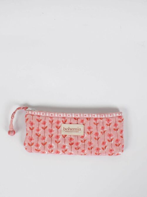 Garland Zip Pouch Long, Vintage Pink
