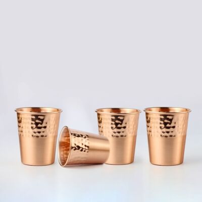 Tapper Top - Juego de vasos de agua de cobre Sequence (4 vasos)
