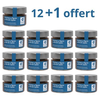 Chutney de figues au thé de Ceylan 90g - Pack 12 + 1 offert