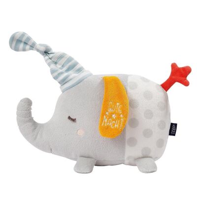 Luce notturna elefante – peluche con ricamo "glow-in-the-dark" e modulo luce notturna