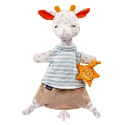 Edredón marioneta de mano jirafa – edredón de marionetas de mano y animales de peluche con bordado que brilla en la oscuridad