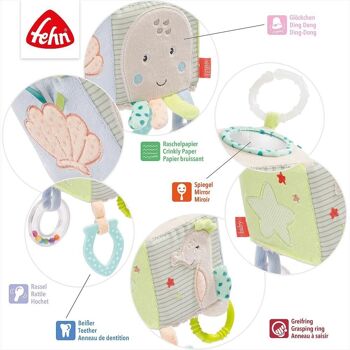 Cube d'activité pour enfants - jouet de motricité avec éléments de préhension à suspendre 3