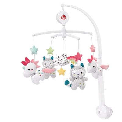 Music Mobile Aiko & Yuki – Wind-up mobile with music box melody “Mozart’s Lullaby” and figures – With bed attachment