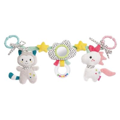 Chaîne de poussette Aiko & Yuki - chaîne mobile avec figurines suspendues pour une suspension flexible sur les poussettes, sièges bébé, lits, berceaux et arche de jeu