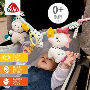 Chaîne de poussette Aiko & Yuki - chaîne mobile avec figurines suspendues pour une suspension flexible sur les poussettes, sièges bébé, lits, berceaux et arche de jeu 2