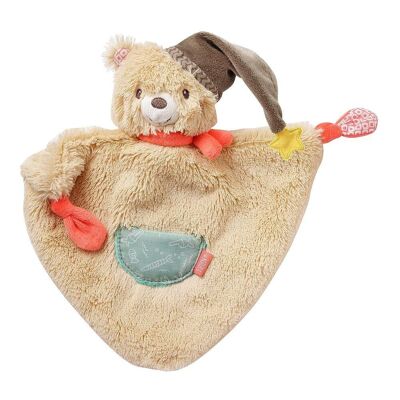 Bear cuddle blanket – comfort blanket with bear head to grasp, feel, cuddle and love