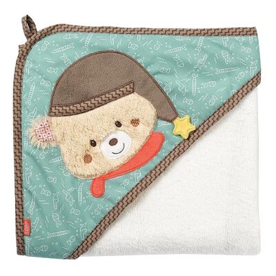 Serviette de bain à capuche ours – poncho de bain en tissu éponge avec un adorable ours