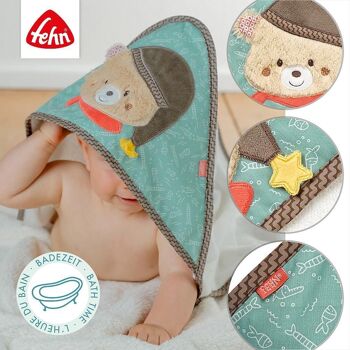 Serviette de bain à capuche ours – poncho de bain en tissu éponge avec un adorable ours 3