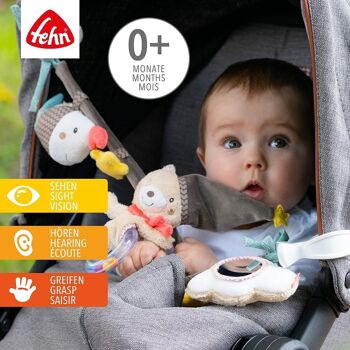 Chaîne de poussette Bruno - chaîne mobile pour accrocher de manière flexible aux poussettes, sièges bébé, lits, berceaux et arche de jeu 2