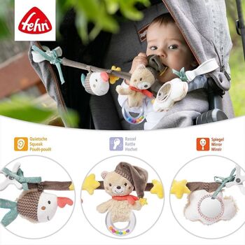 Chaîne de poussette Bruno - chaîne mobile pour accrocher de manière flexible aux poussettes, sièges bébé, lits, berceaux et arche de jeu 3