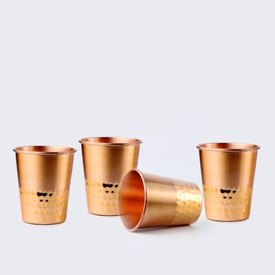 Tapper Bottom - Juego de vasos de agua de cobre Sequence (4 vasos)