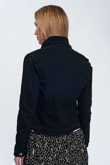 Veste camionneur slim en jean noir 2