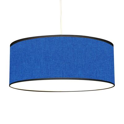 Blue cotton effect printed pendant light