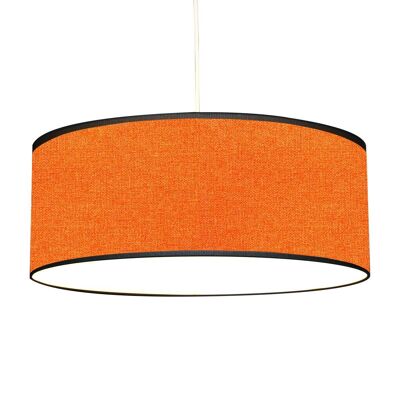 Orange cotton effect printed pendant light