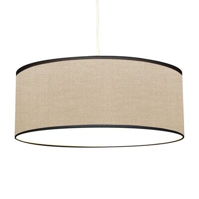 Taupe cotton effect printed pendant light