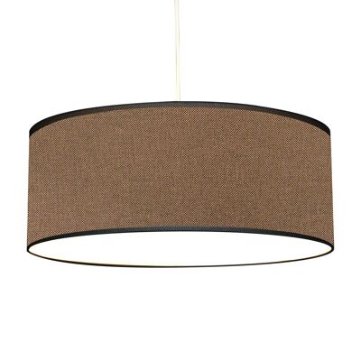 Dark Taupe Cotton Effect Printed Pendant Light