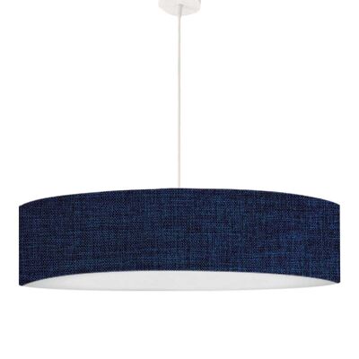 Dark Blue Linen effect printed pendant light