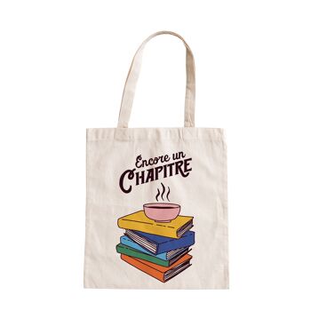 TOTE BAG 100 % EN COTON 220 GRAMMES LABEL OEKO TEX BIO "ENCORE UN CHAPITRE" 1