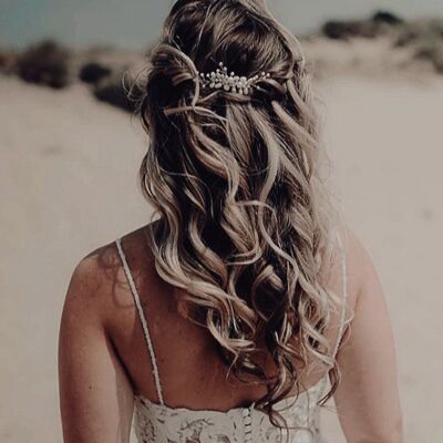 Izabella Haircomb Silver Hair Accessory Bride
