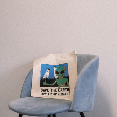 ORGANIC TOTE BAG 'SAVE THE EARTH'