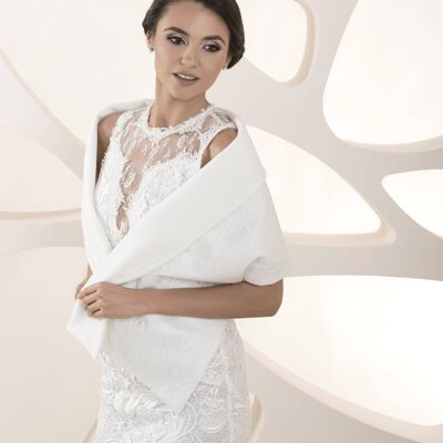 Bridal faux fur jacket, wedding bolero, women jacket B 159