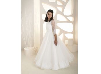 Belle robe pour fille, robe de communion - K 236 ivoire 1