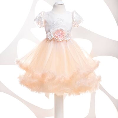 Flower girl dress, dress with a belt, handmade dress - K 260