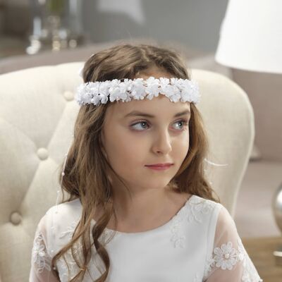 Accessorio per capelli da bambina, ghirlanda da comunione - W 202