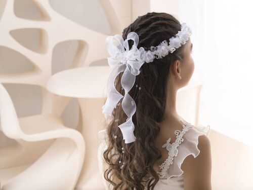 Girls hair accessory, communion wreath - W 273