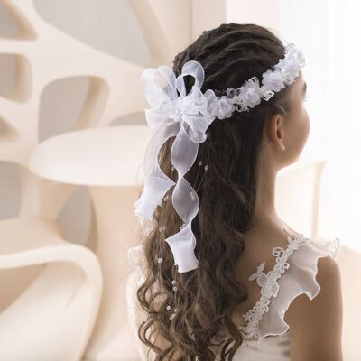 Girls hair accessory, communion wreath - W 273