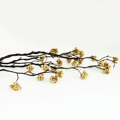 Branche de baie artificielle dorée 78 cm  - Composition florale