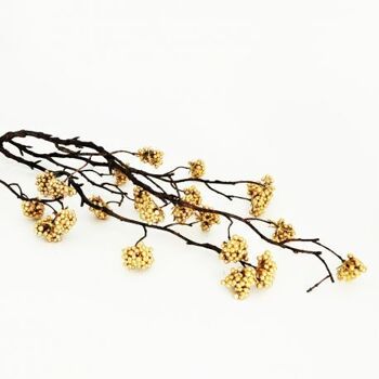 Branche de baie artificielle dorée 78 cm  - Composition florale 4