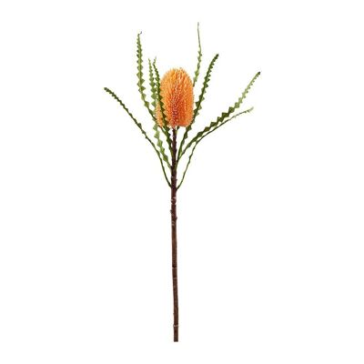 Artificial Orange banksia branch 78cm - Floral arrangement
