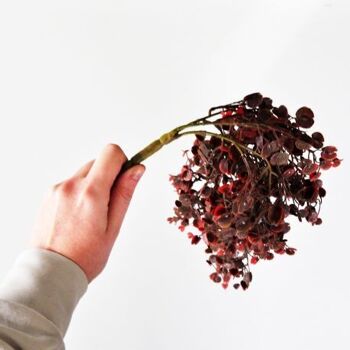 Branche de feuillage rouge artificielle 69 cm  - Composition florale 2