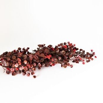 Branche de feuillage rouge artificielle 69 cm  - Composition florale 4