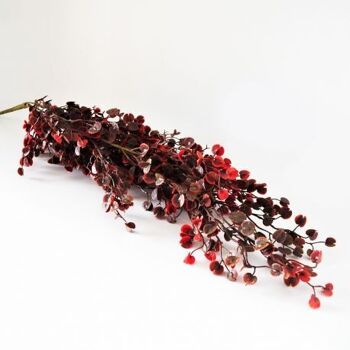 Branche de feuillage rouge artificielle 69 cm  - Composition florale 5