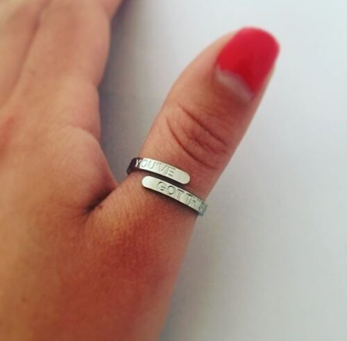 YOUVE GOT THIS Affirmation adjustable Silver ring