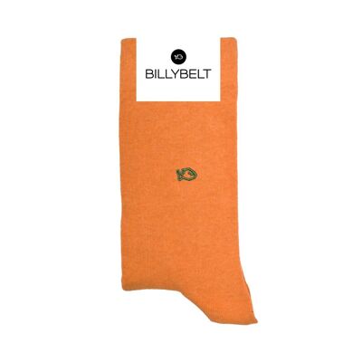 Plain combed cotton socks - Orange