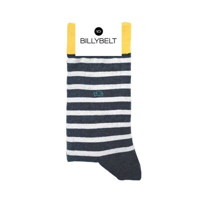 Gestreifte Socken aus gekämmter Baumwolle – Heather Navy