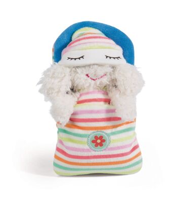 Peluche mouton Jolala 14cm dormant dans le lit 2