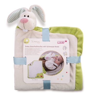 Baby Kuscheldecke mit Schmuse-Hase 75x100cm