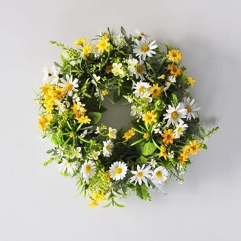 Couronne de fleurs de marguerite artificielle 15 cm - Décoration florale 1