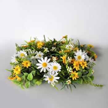 Couronne de fleurs de marguerite artificielle 15 cm - Décoration florale 5