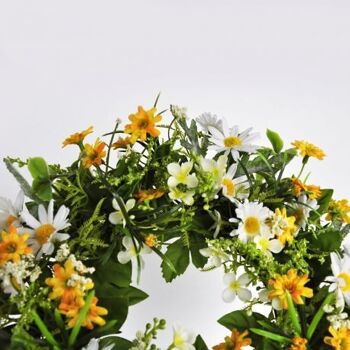 Couronne de fleurs de marguerite artificielle 25cm - Décoration florale 3