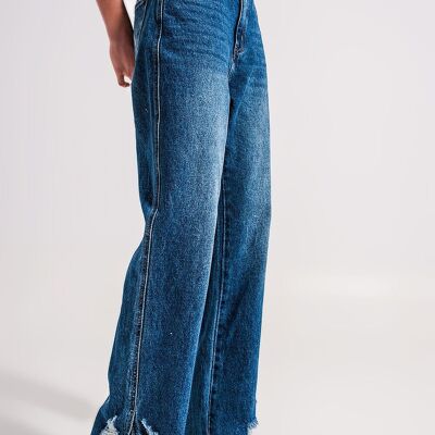 Jeans mit geteiltem Saum aus mittlerem Denim